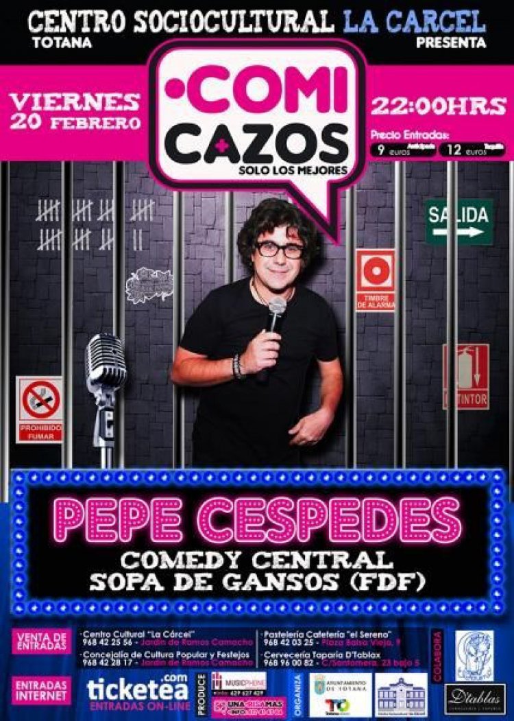 El Centro Sociocultural “La Cárcel” acoge este viernes 20 de febrero la actuación cómica de “Pepe Céspedes” en el ciclo de “Comicazos”
