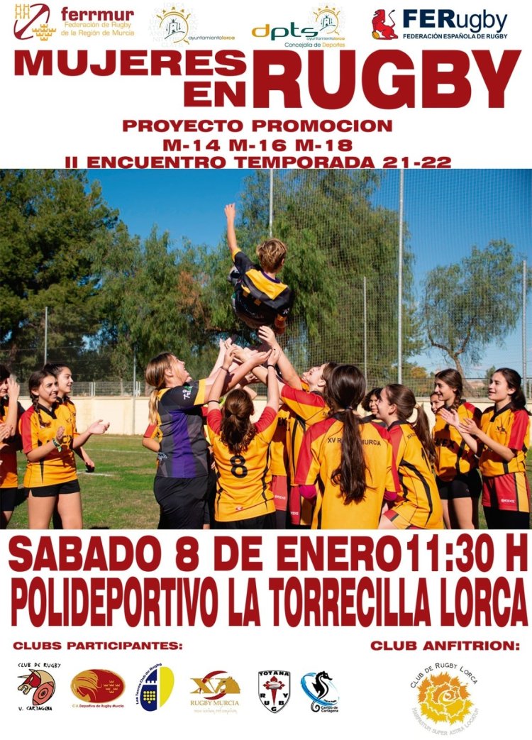 El CD La Torrecilla Ginés Antonio Vidal Ruiz acogerá, este sábado, un taller de entrenamiento de rugby  dirigido a mujeres jóvenes de #Lorca