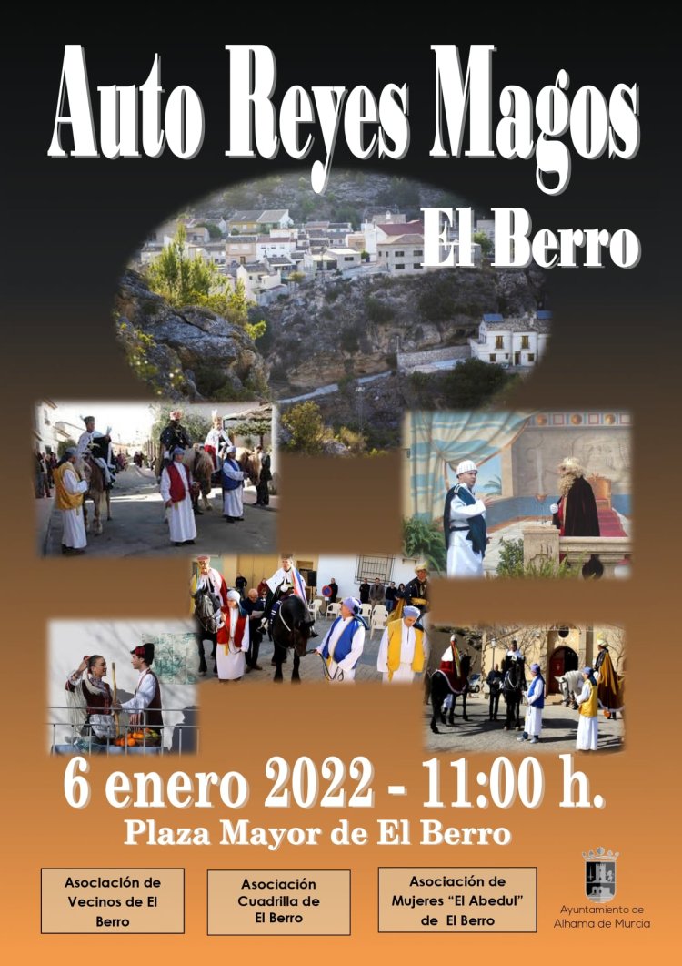 Mañana a las 11:00 h. El Berro acogerá la representación del tradicional Auto de los Reyes Magos, adaptando sus tres escenas a la plaza mayor de la pedanía.