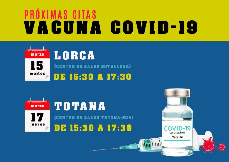 ALEDO: Próximas citas para vacuna COVID-19. Para todas las personas que necesiten la primera dosis o cualquier otra dosis de refuerzo.