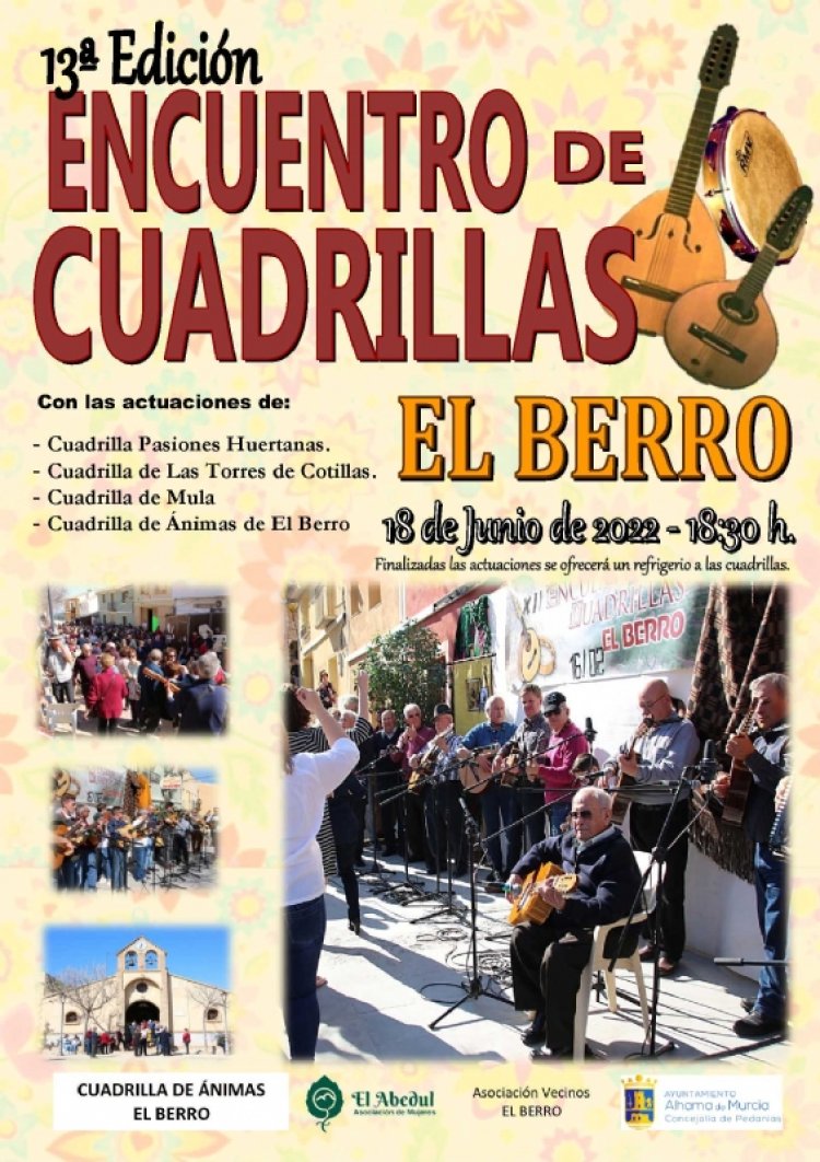 El Berro celebra la XIII edición de su Encuentro de Cuadrillas el sábado 18 de junio