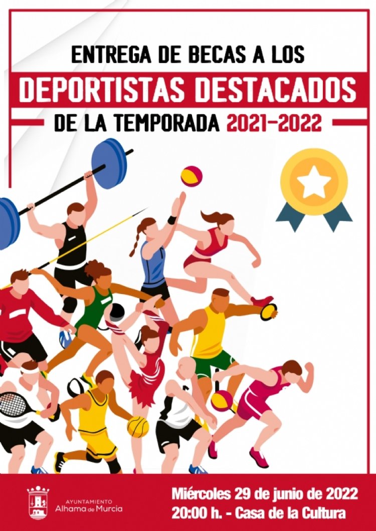 El Ayuntamiento beca con 4.000 euros a 24 deportistas destacados de Alhama el próximo 29 de junio