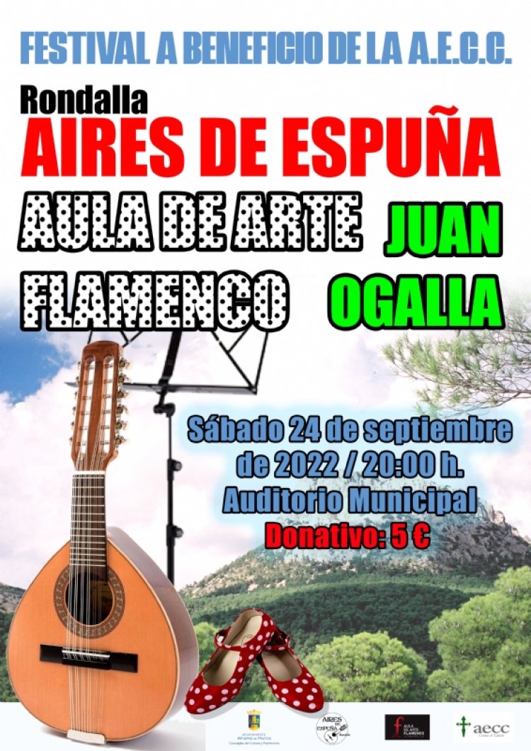 Festival flamenco a beneficio de la AECC: sábado 24 de septiembre en el auditorio municipal 20/09/2022