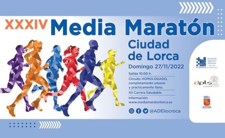 La 34ª edición de la Media Maratón ‘Ciudad de Lorca’ será el  27 de noviembre con un recorrido urbano en el que los corredores sentirán el gran apoyo del público local