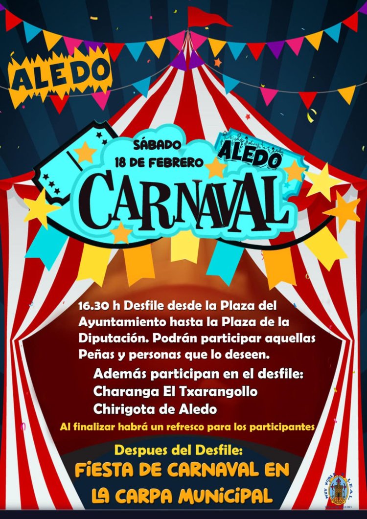 Este fin de semana tendrá lugar el Certamen de Chirigotas y el día 18, tendrá lugar el desfile de carnaval! Participa y divierte en el desfile, donde participarán el Txarangollo y la Chirigota.