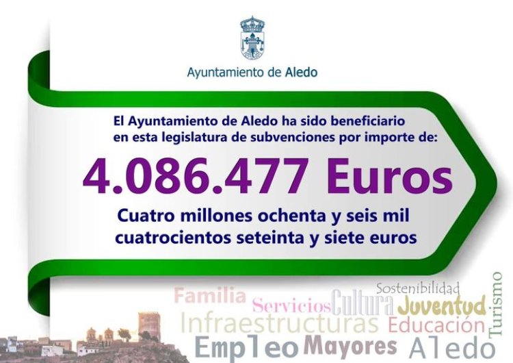 En la actual legislatura Aledo ha recibido más de cuatro millones de euros en subvenciones