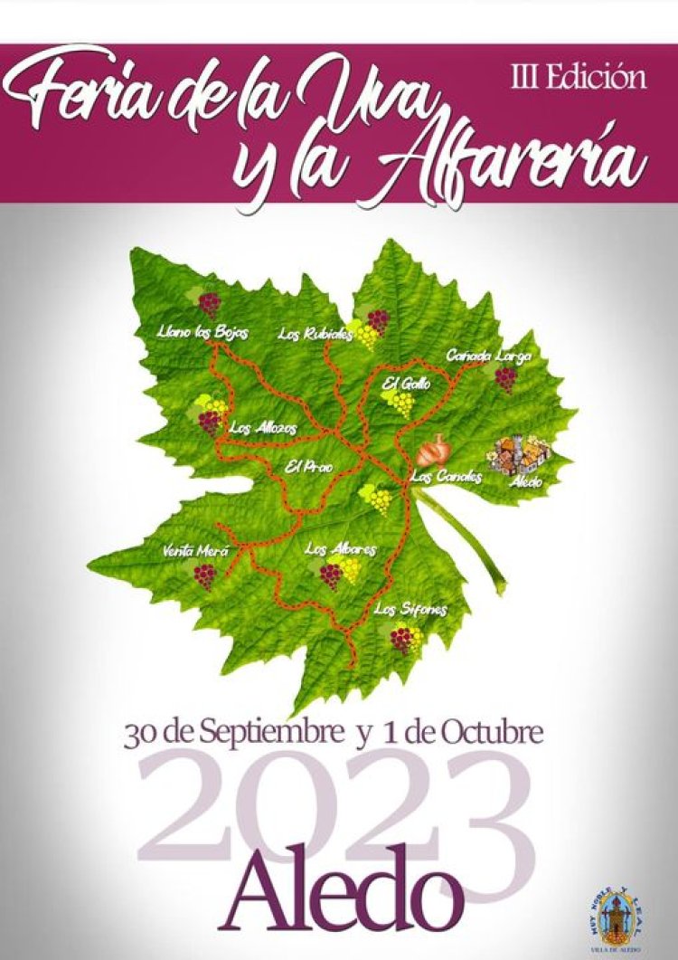 Vuelve la Feria de la Uva y la Alfarería de Aledo. Serán los días 30 de septiembre y el 1 de octubre.