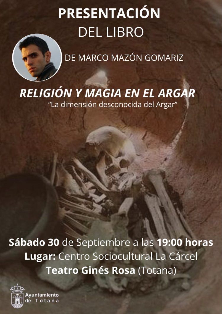 El investigador de la cultura de El Argar, Marco Mazón Gomariz, presentará en Totana su libro "Religión y magia en El Argar"