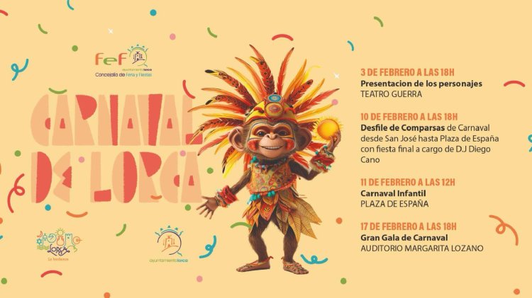 Lorca acogerá el sábado el Gran Desfile de Carnaval con la participación de 20 comparsas y más de 1.800 figurantes.